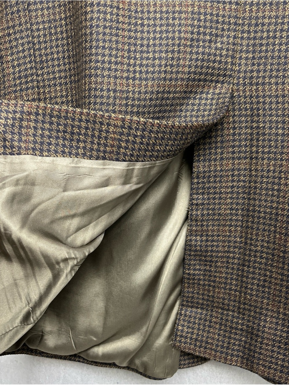 VTG Kingsridge Imperial Sport Coat Blazer Brown Houndstooth Plaid USA Men’s 44S - Picture 9 of 13